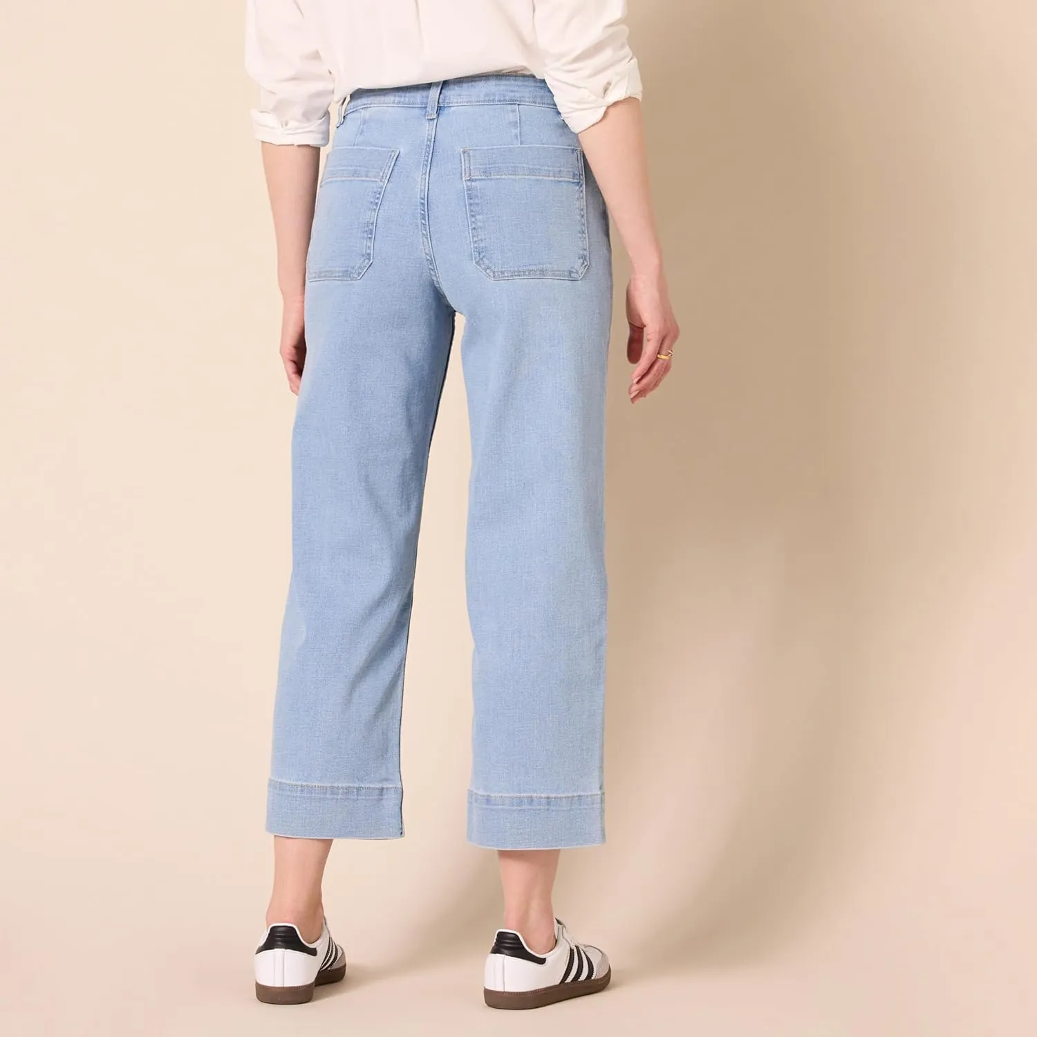 Amazon Essentials Women's High-Rise Regular-Fit Ankle-Length Wide-Leg Jean