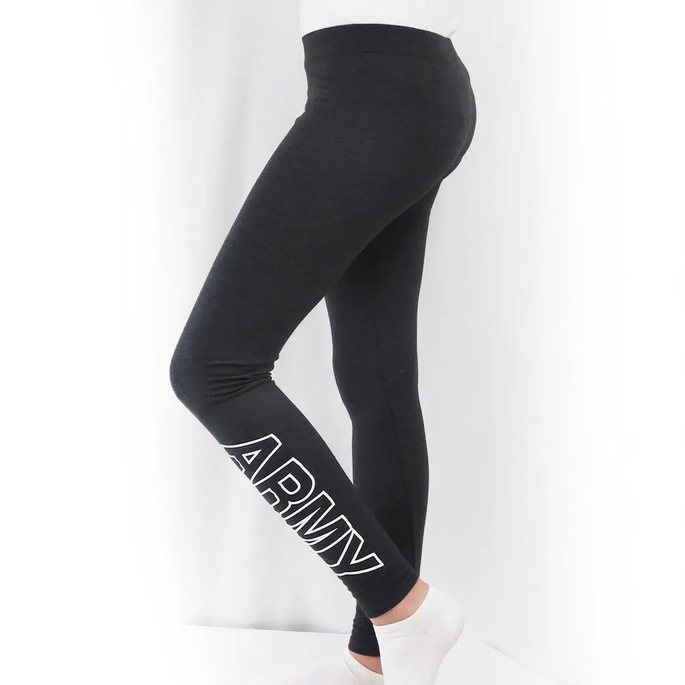 Army Ladies Love 'Em Longer Leggings (Charcoal)
