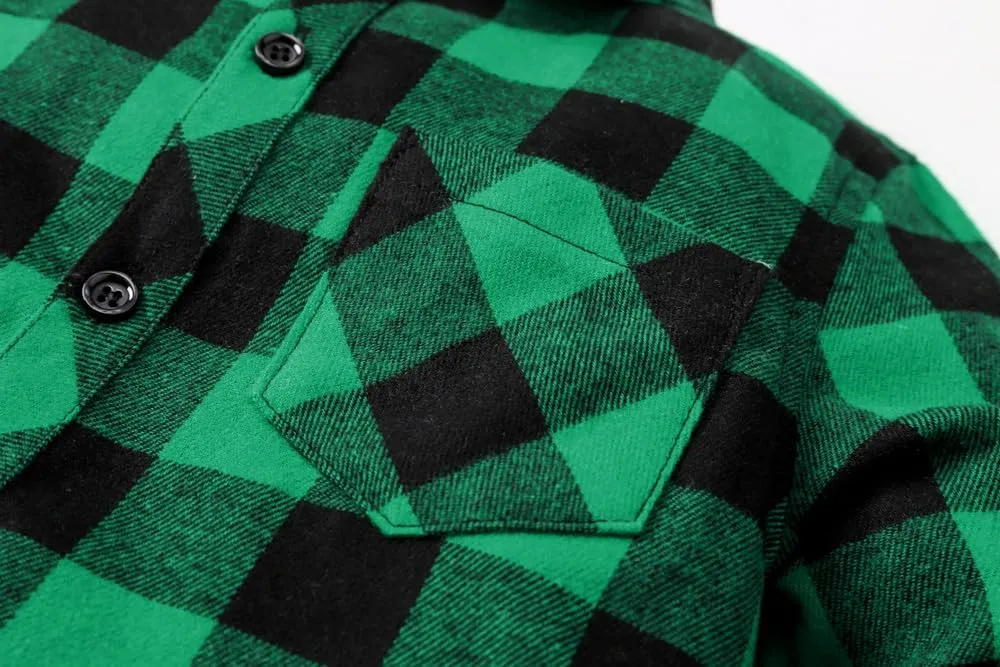 Cromoncent 2 Pack Men's Casual Plaid Flannel Button Down Shirt