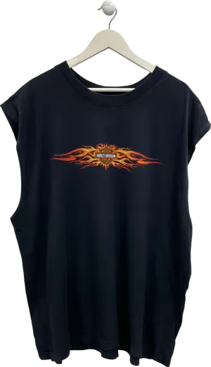 Harley Davidson Black Sleeveless T Shirt UK XXL