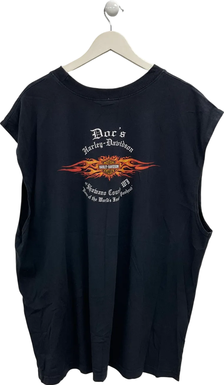 Harley Davidson Black Sleeveless T Shirt UK XXL