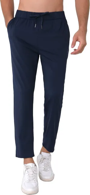 Mens Stretch Travel Pants 27" Inseam Quick Dry Light Weight Sweatpants Workout Casual Joggers with Pockets