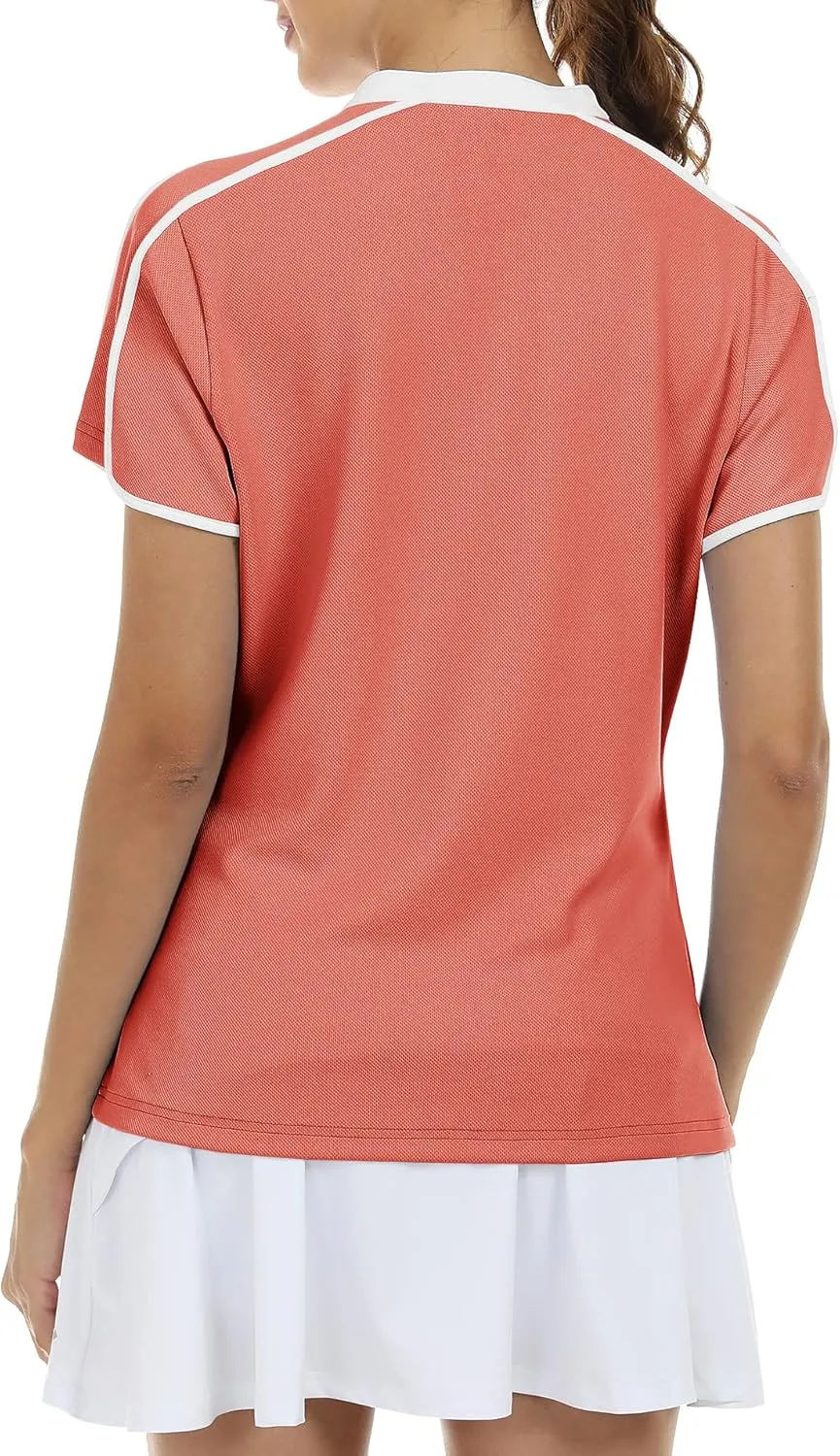 MoFiz Womens Golf Polo Shirts V Neck Athletic Tops Short Sleeve Activewear T-Shirts